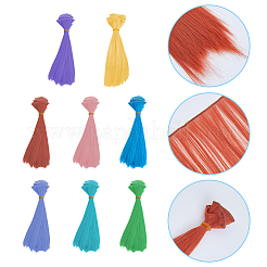 8шт 8 цвета PP кукольный парик волосы&nbsp;AJEW-FH0005-15