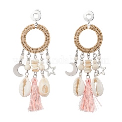 3 пара сережек-гвоздиков в виде ракушек&nbsp;EJEW-TA00615