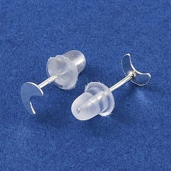 999 изящные серебряные серьги-гвоздики для женщин&nbsp;LS-EJEW-S215-30S-03