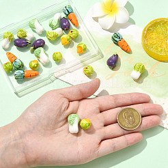 24 шт. 6 вида фарфоровых бусин ручной работы с растительной тематикой&nbsp;PORC-CJ0001-25