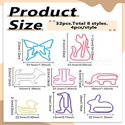 32 шт. 8 вида пластиковых скрепок&nbsp;AJEW-LP0008-01
