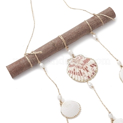 Подвесные украшения из ракушек с гальваническим покрытием&nbsp;HJEW-JM04538