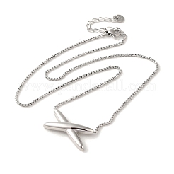 Некорневая вакуумная гальванизация 304 нержавеющая сталь коробчатая цепь ожерелья&nbsp;NJEW-C045-04P