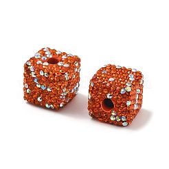 Бусины из полимерной глины в форме куба со стразами&nbsp;CLAY-NH0001-08E