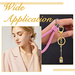 Подвеска в виде прозрачной стеклянной бутылки желаний&nbsp;NJEW-HS0001-01G