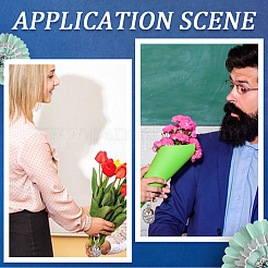 4 шт. 4 стиля День учителя нержавеющая сталь плоский круглый с подвеской в виде слова брелок&nbsp;KEYC-GF0001-11