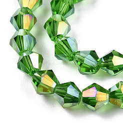 Прозрачные стеклянные бусины гальваническим пряди&nbsp;EGLA-TACDZ0005-6mm-03C