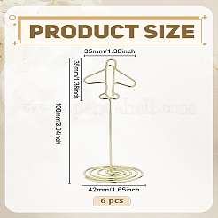 6 шт. держатель для визитных карточек в виде самолета из железа&nbsp;AJEW-LP0010-28