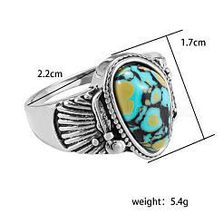 Модные кольца из сплава и бирюзы&nbsp;FS-WGDFDBB-02