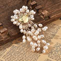 Кисточки сплав пластик имитация жемчуга броши для рюкзака одежда&nbsp;JEWB-A030-02G