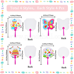 16шт. 4 стиля бумажного ручного веера&nbsp;DIY-GF0010-33