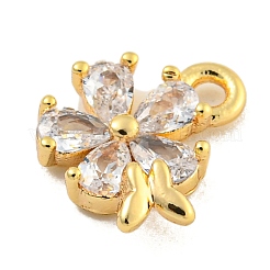 Латунные микропаве прозрачные подвески с фианитом&nbsp;LS-KK-U015-10G