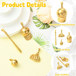 4 шт. 4 стиля подвески из нержавеющей стали 304 с вакуумным покрытием PVD&nbsp;STAS-CJ0003-11