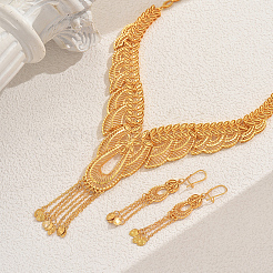 Винтажные комплекты из полых каплевидных листьев и кисточек из сплава Ближнего Востока для женщин&nbsp;HQ8145