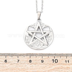 Ожерелья с подвеской в виде пентаграммы викинга из нержавеющей стали 304&nbsp;NJEW-M096-01P