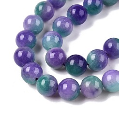 Окрашенные природные белый нефрит бисер пряди&nbsp;G-T138-10mm-210-8