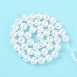 Нити стеклянных жемчужных бусин с гальваническим покрытием&nbsp;LS-BSHE-C007-A01-01-1