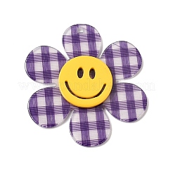 Акриловые большие подвески в клетку тартан&nbsp;OACR-B008-B01