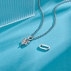 2 шт. 2 стиля 925 кольца с пружинным затвором из стерлингового серебра&nbsp;STER-PH0003-90