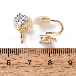 Фурнитура для ушей из латуни с микропаве из кубического циркония KK-F898-15E-G