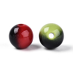 Окрашенные распылением непрозрачные акриловые круглые бусины&nbsp;SACR-T018-22M