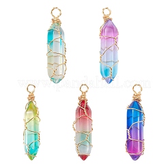 10шт 5 цвета стеклянные подвески&nbsp;FIND-CJ0001-64