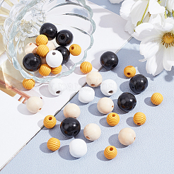 160 шт. 4 вида бусин из натурального дерева&nbsp;WOOD-CA0001-20