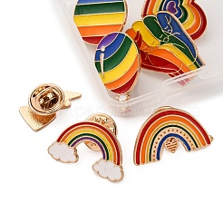 7 шт. 7 стиля эмалевых значков с радужной тематикой&nbsp;JEWB-FP0001-05