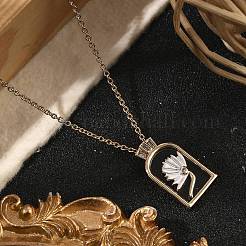 Арка с цветком латунные эмалевые подвески ожерелья&nbsp;LS-NJEW-H051-06G