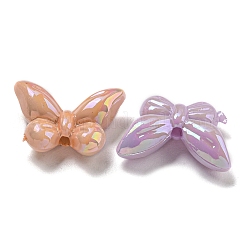 Светящиеся УФ-покрытием радужные непрозрачные акриловые бусины&nbsp;OACR-E041-10