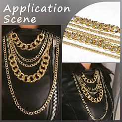 1 шт. алюминиевая кубинская цепочка из нескольких слоев для женщин&nbsp;NJEW-SP0001-10G