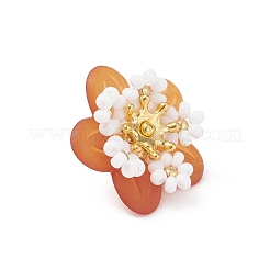 Подвески-цветы из стеклянных бусинок&nbsp;PALLOY-MZ01128-02