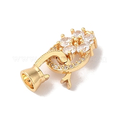 Латунные микро проложить кубического циркония раз за застежками&nbsp;KK-B098-08G-01