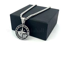 Винтажный панк-кулон в виде компаса из нержавеющей стали 304.&nbsp;MZ7363