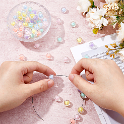 120шт 6 цвета прозрачные акриловые бусины&nbsp;TACR-DC0001-06