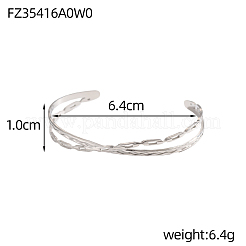 Браслеты-манжеты из нержавеющей стали 304&nbsp;STAS-OY006-83P