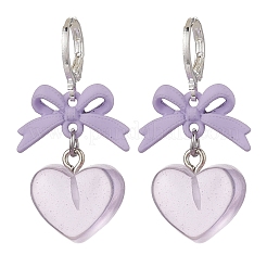 Серьги-кольца в форме сердца из смолы&nbsp;EJEW-JE06375