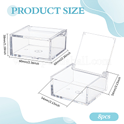 Прозрачные акриловые упаковочные коробки с откидной крышкой&nbsp;CON-WH0085-122A