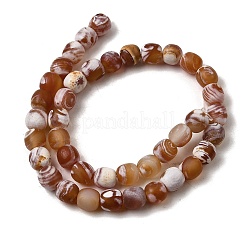 Нити окрашенных и нагретых натуральных агатовых бус с огненным кракелюром&nbsp;G-NH0067-B02