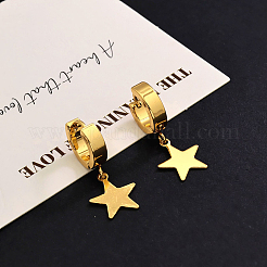 Серьги-кольца из нержавеющей стали в форме звезды&nbsp;TM6235