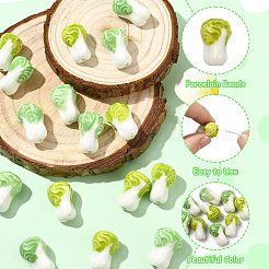 20 шт. 2-х цветные бусины из фарфора Famille Rose&nbsp;PORC-CJ0001-15