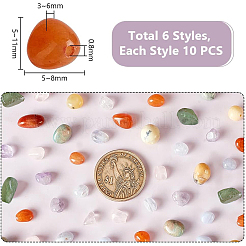 60 шт. 6 стиля натуральных смешанных драгоценных камней бусины нити&nbsp;G-PH0002-47