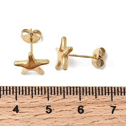 Серьги-гвоздики из нержавеющей стали 304&nbsp;LS-EJEW-F398-03G