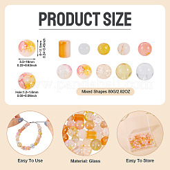 80 г прозрачных стеклянных бусин&nbsp;DGLA-TA0001-47K