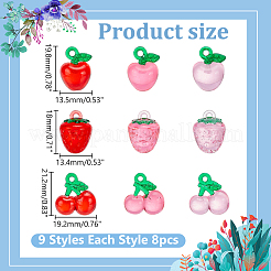 72шт 9 стиля прозрачные подвески из смолы&nbsp;RESI-WR0001-17