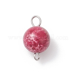 Круглые подвески-соединители из окрашенной натуральной императорской яшмы&nbsp;PALLOY-JF04248-01