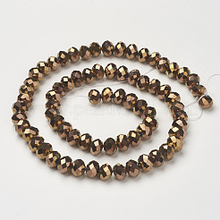 Стеклянные бусины с гальваническим покрытием &nbsp;LS-GR7X10MMY-C