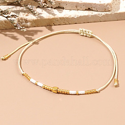 Регулируемые плетеные браслеты из стеклянных бусин&nbsp;NY2606