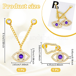 Цепочка со стразами из сплава глаз&nbsp;HJEW-WH0042-150G-01