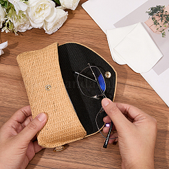 1шт прямоугольный соломенный коврик для очков&nbsp;AJEW-CN0005-49